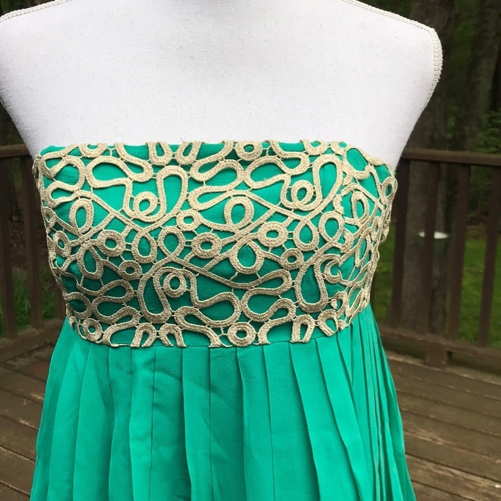 LILLY PULITZER Size 4 silk Jillie strapless dress - Picture 2 of 8